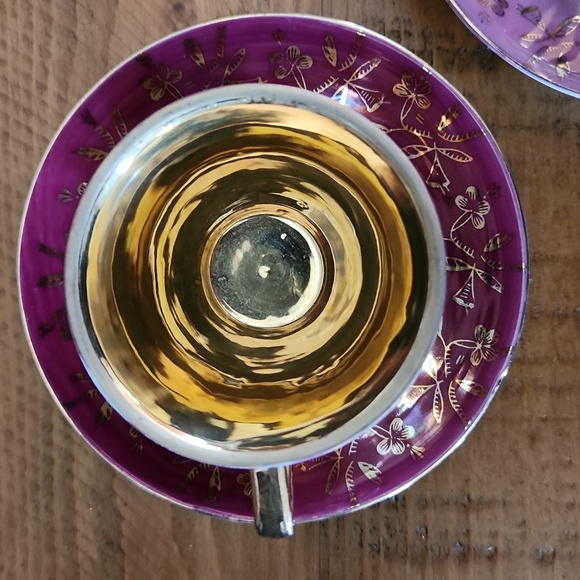 Vintage demitasse lusterware tea & saucer set - Picture 3 of 8